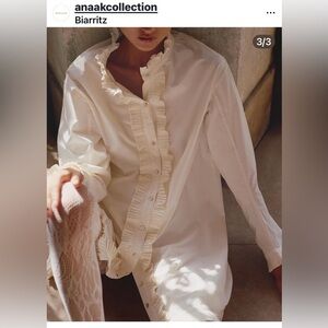 NWT Anaak Collection Cream Ruffle Blouse/Mini Dress retail $595